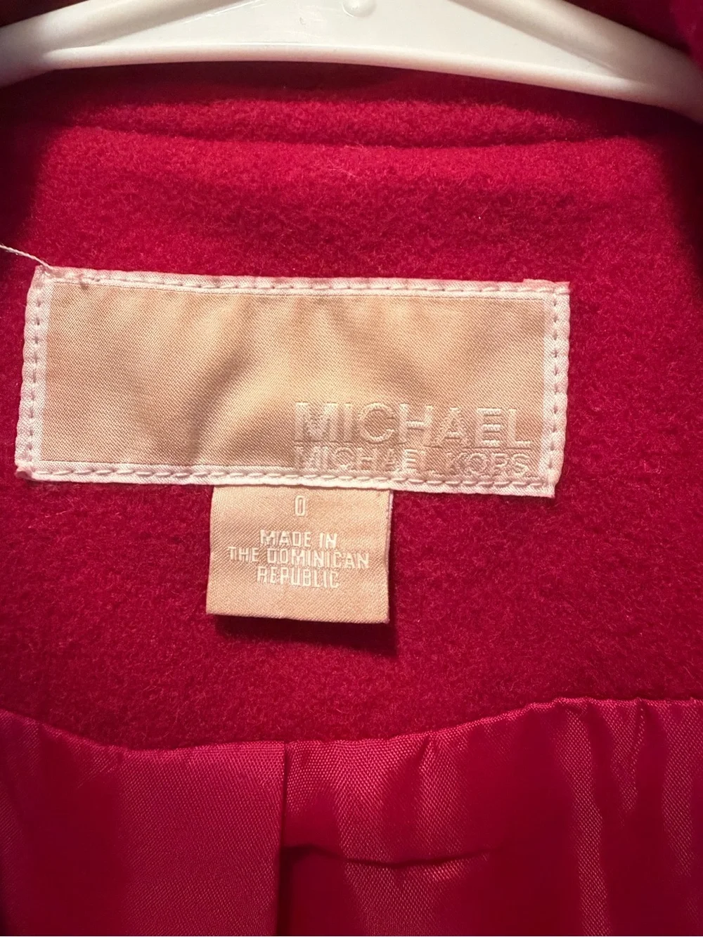 Michael Kors Red Wool Belted Asymmetrical Zip Coat Size 0